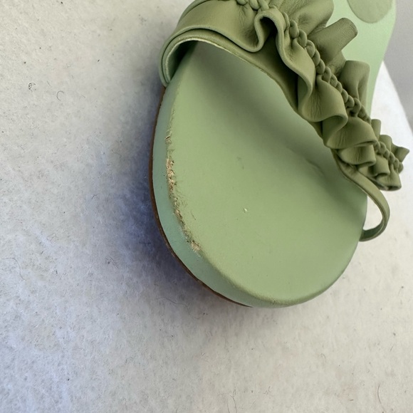 Vintage COQUETTE girl Style Kitten heels ruffles Y2K mint flats green pastel 8 - Picture 5 of 6